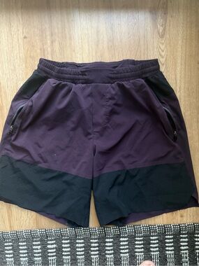 lululemon athletica Men's Plum and Black Training Shorts